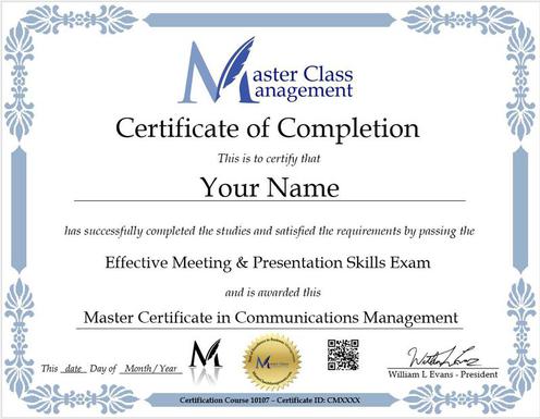 Master Certificate in Communications Management